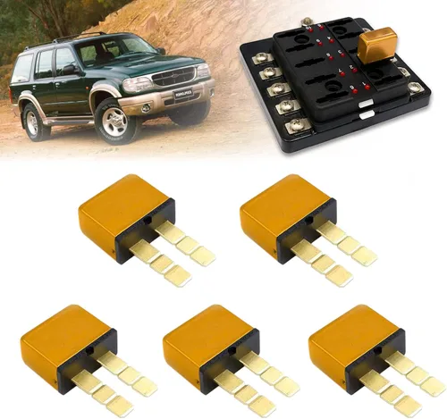 Vista 15 de Disyuntor automotriz T1 reinicio térmico, montaje enchufable con función de cierre, conexión de terminal tipo cuchilla ATC ATO (5 piezas)