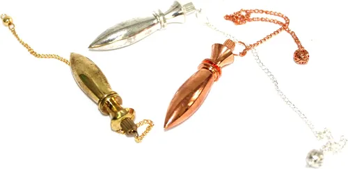 Vista 14 de Jet Authentic 4 Isis - Juego de péndulo de metal con cadena para meditación, radiestesia y prácticas espirituales Colección de péndulo
