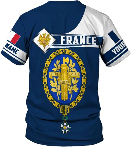 Vista 4 de Vybonz - Camisa personalizada de Francia para hombres y mujeres, Torre Eiffel París, camiseta con capucha de Francia, ropa de fútbol con bandera