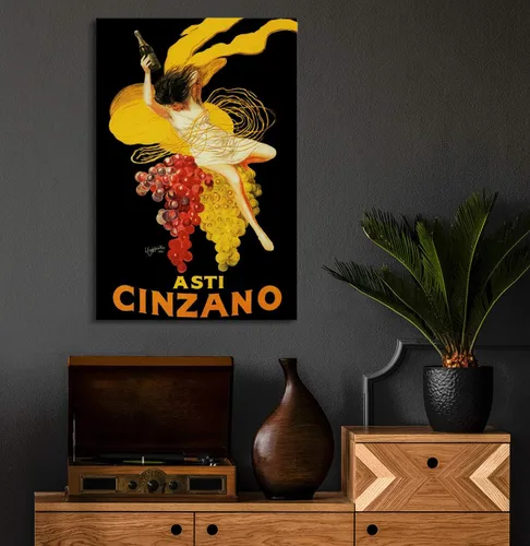 Vista 2 de Lienzo impreso para pared, póster clásico de vino vintage, Asti Cinzano, 32 x 48 pulgadas