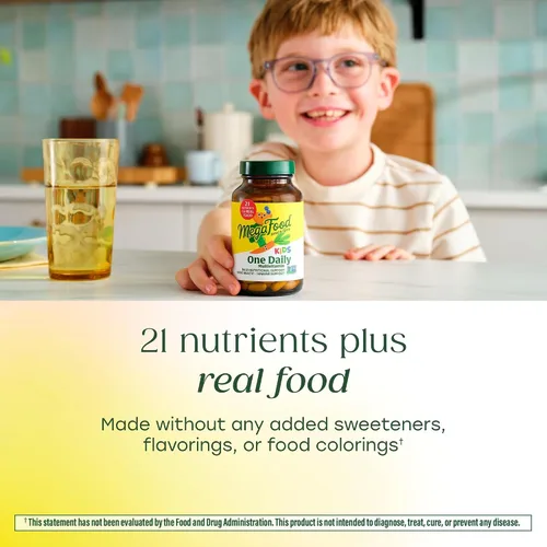 Vista 4 de MegaFood Kids One Daily - Vitaminas para niños - Con vitamina B, vitamina C, vitamina D y zinc - Suplemento de salud ósea y apoyo inmunológico - Sin