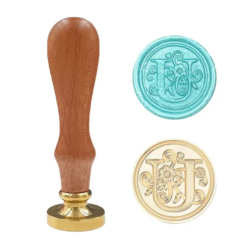 Vista 17 de Sello medieval tradicional de cera del alfabeto, con cabeza de latón, con mango de madera, para tarjetas, sobres, regalo (letra A)