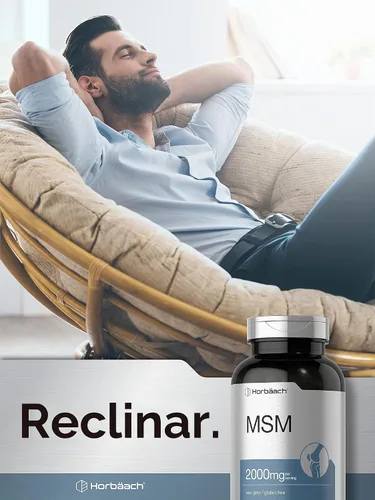 Vista 6 de Horbäach MSM Metilsulfonilmetano 2000mg 250 Cápsulas Suplemento sin OMG y sin gluten