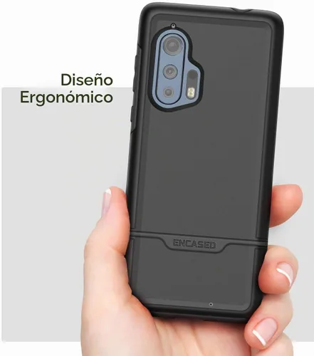 Vista 3 de ENCASED Funda resistente para Motorola Edge Plus (solo 2020) grado militar, cubierta resistente de cuerpo completo para Moto Edge + (negro)