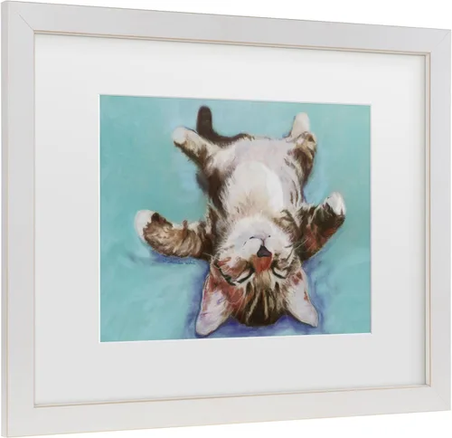 Vista 2 de Little Nappers por Pat Saunders-Blanco, Blanco Mate, Marco Blanco Envejecido 11x14 pulgadas