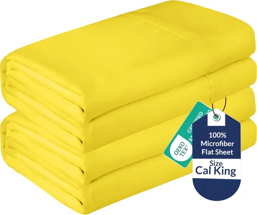 Vista 87 de Royale Linens Juego de 6 sábanas encimeras a granel, sábanas superiores, microfibra suave de 1800, resistente a las arrugas y a las manchas
