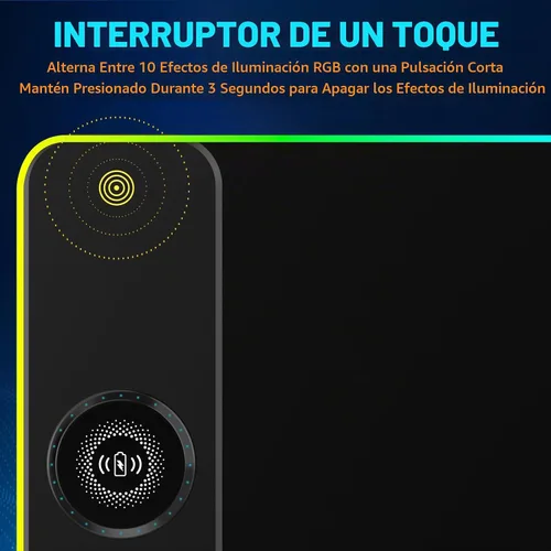 Vista 4 de TARKARI Alfombrilla de ratón RGB de carga inalámbrica magnética de 15W Negro