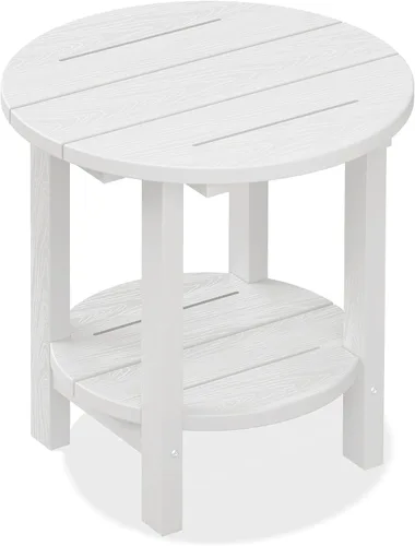 Vista 25 de SERWALL Mesa auxiliar redonda para exteriores, cubo de hielo 3 en 1, mesa auxiliar y caja de almacenamiento, multiuso para porche, patio, piscina