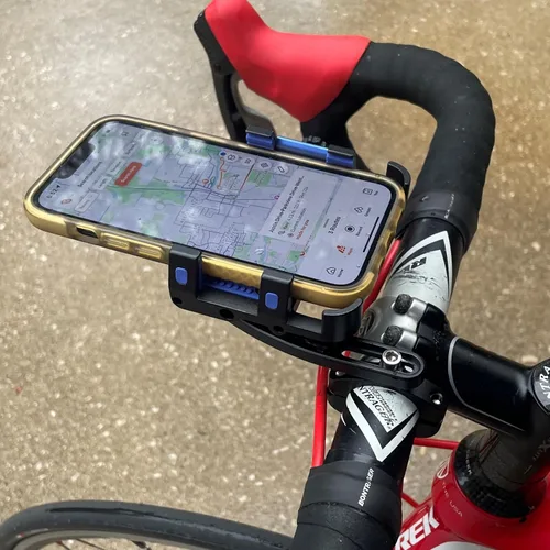 Vista 3 de BiKase BiKGrip - Soporte para teléfono para bicicleta con soporte para computadora, soporte compatible con Garmin, abrazadera para teléfono celular