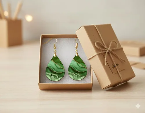 Vista 27 de Dangle Earrings for Women Colorful Dangling Drop Statement Jewelry Printed MDF Wood Teardrop Double Side Print Handmade by The Painted Pug
