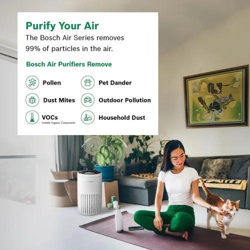 Vista 10 de BOSCH - Purificador de aire para el hogar (cubiertas, 810 pies cuadrados), filtro 3 en 1 para polen, humo, polvo, caspa, contaminación al aire