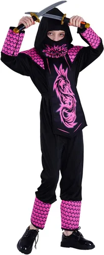 Vista 3 de PGOND Disfraz de ninja rosa para niña