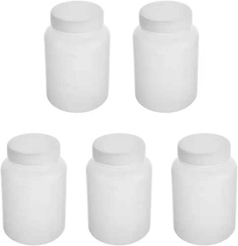 Vista 8 de Bettomshin 1 botella de plástico PE de 3.4 fl oz (grado alimenticio), botella de reactivo de laboratorio de boca ancha, recipiente de almacenamiento