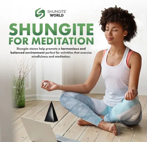 Vista 5 de Shungite World Auténtica pirámide de shungita alta pulida de 1.18 pulgadas / 1.18 pulgadas, cristal curativo natural de chakras, pirámide negra