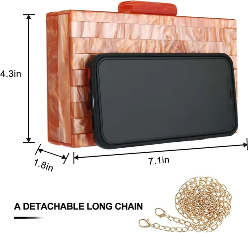Vista 2 de Acrylic Clutch Bag Women'S Evening Handbag Plexiglas Box Crossbody Bag