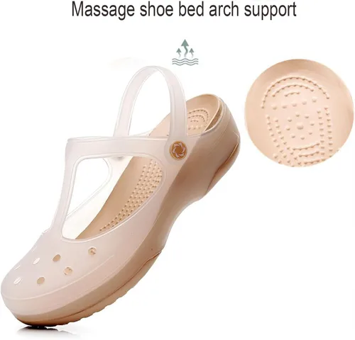 Vista 7 de Zuecos clásicos transparentes de color sólido para mujer, cómodos, suaves y antideslizantes, sandalias de playa de gelatina para actividades al aire