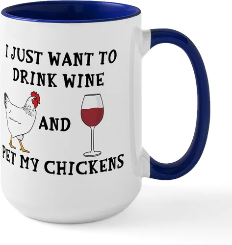 Vista 31 de CafePress Backyard Chicken Whisperer Mugs Taza de café de cerámica de 15 oz (15.0 fl oz)