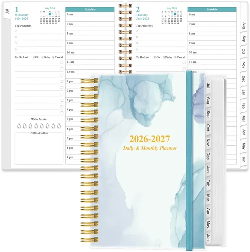 Vista 18 de Agenda diaria y mensual 2026-2027, una página por día, agenda diaria de julio de 2026 a junio de 2027, agenda 2026-2027 con 12 pestañas mensuales
