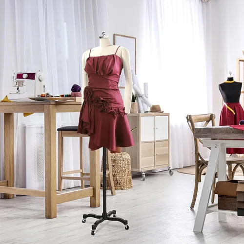 Vista 7 de Maniquí de costura ajustable con ruedas – Altura ajustable Forma S Modelo 80, pantalla de sastre estable y móvil para diseñadores y creadores de moda