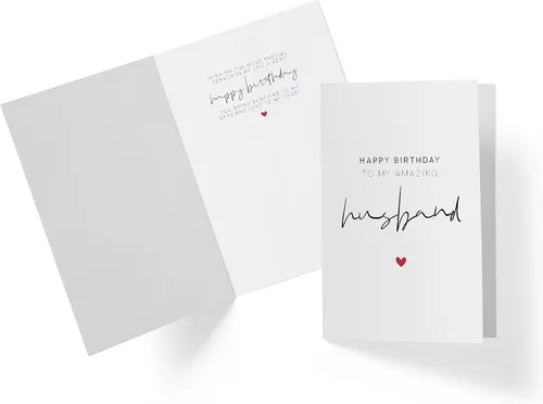 Vista 2 de Karto Tarjeta de cumpleaños dulce para marido - Simple 2.0 Grande 5.5 x 8.5 pulgadas, para cónyuge, con sobre
