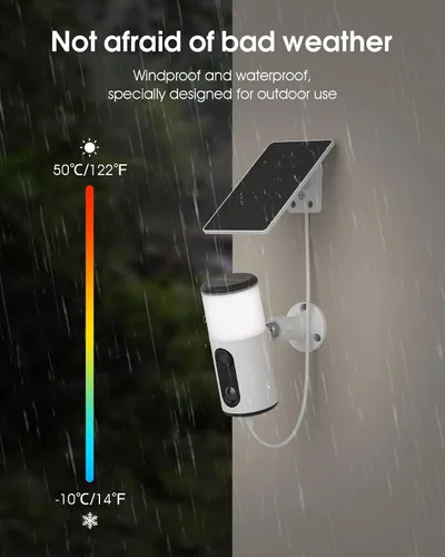 Vista 8 de ARCCTV Cámara de reflector con panel solar, cámaras de seguridad alimentadas por batería de 4MP para seguridad del hogar, audio de 2 vías, sensor