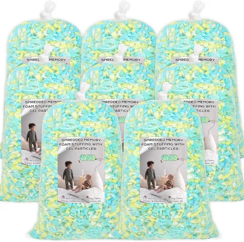 Vista 21 de Relleno para saco de boxeo de 5 libras, relleno de frijoles para almohada y puf, relleno de espuma viscoelástica triturada, relleno para saco