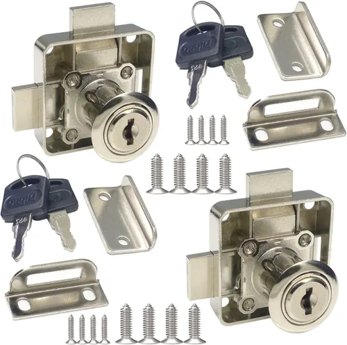 Vista 11 de Cerradura de gabinete de doble puerta con doble cerrojo [con llave igual] – Montaje lateral izquierdo, diámetro de perforación 3/4"/19mm para panel
