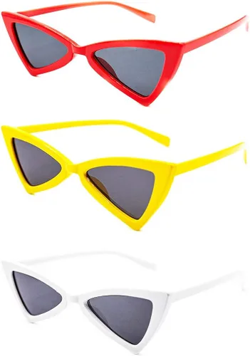 Vista 3 de Juego de 3 gafas de sol de plástico retro de los años 50 con protección UV 400