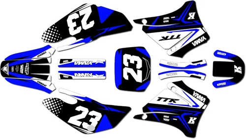Vista 7 de Kit de gráficos Kalair GFX para Yamaha TTR125 (2000-2007) Serie Evader Azul Rojo 9 Mil - Adhesivos de gráficos personalizados para carreras