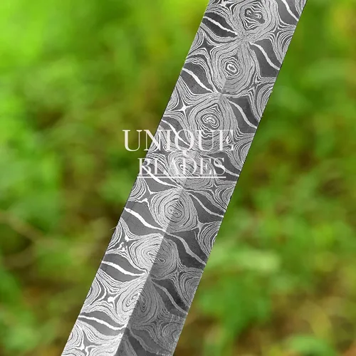 Vista 3 de Espada de Gladius romana, réplica de espada de gladiador de 27 pulgadas con hoja de espiga completa de acero de Damasco y funda para cosplay