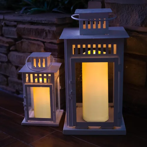 Vista 8 de Velas LED sin llama, paquete de 1, vela impermeable para exteriores con control remoto y temporizador, velas falsas de pilar parpadeantes