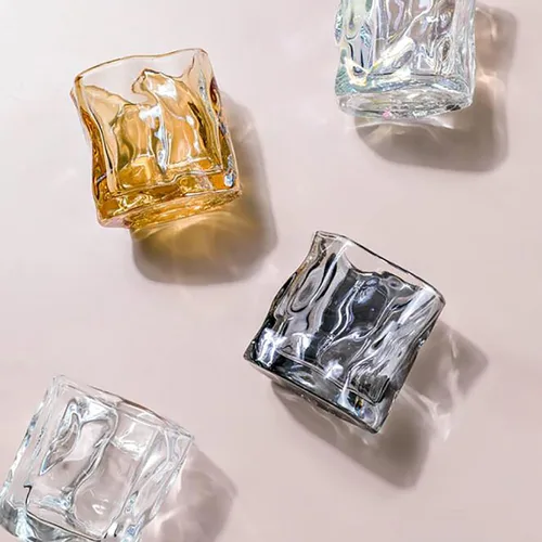 Vista 7 de Juego de 2 vasos de whisky de cristal, vasos de bourbon de diseño irregular, vasos de rocas, vasos de whisky bourbon para beber licor, irlandés