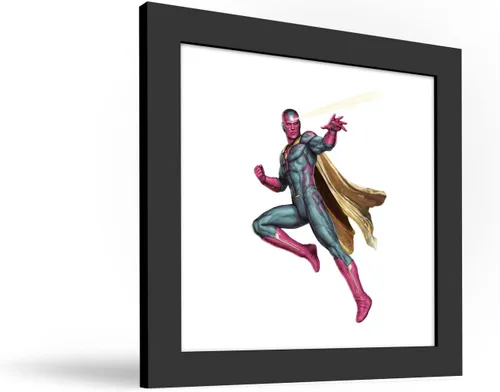 Vista 2 de Trends International Gallery Pops Marvel Comics Avengers - Póster de pared de Visión, 12 x 12 pulgadas, versión enmarcada en negro