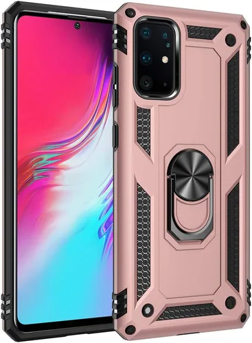Vista 11 de Funda de grado militar para Samsung Galaxy S20 Plus, Galaxy S20+ funda de metal 360 con anillo giratorio de 360 grados, soporte magnético para Negro