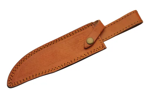 Vista 6 de SZCO Cuchillo de caza de espiga completa de 12.75 pulgadas, cuchillos de desollado verde con hoja de acero inoxidable, mango de madera y funda