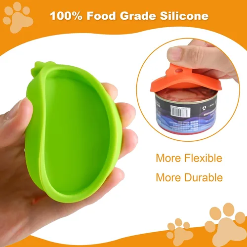 Vista 4 de Yobbai Tapas pequeñas para latas de comida para gatos de 3 onzas y 2.5 onzas, cubiertas de silicona de grado alimenticio, codificadas por