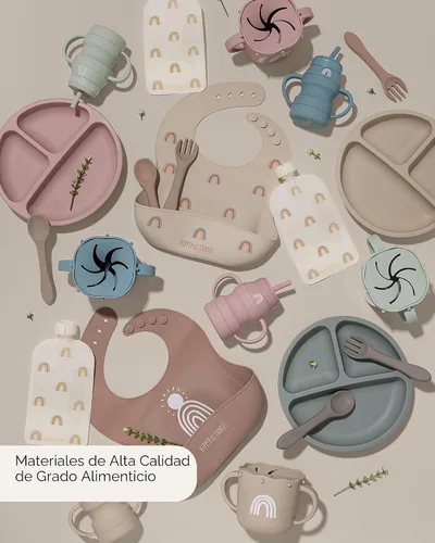Vista 8 de Hippypotamus Bolsas reutilizables de comida para bebés para niños pequeños, sin BPA, aptas para lavavajillas y congelador, recipientes de comida