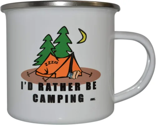 Vista 2 de Rogue River Tactical Taza divertida de campamento – Taza de café esmaltada regalo – I'd Rather Be Camping Gear