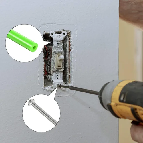 Vista 4 de El kit extensor de 48 piezas de espaciadores de toma de corriente eléctrica incluye 24 interruptores de 3 pulgadas y 24 tornillos de toma