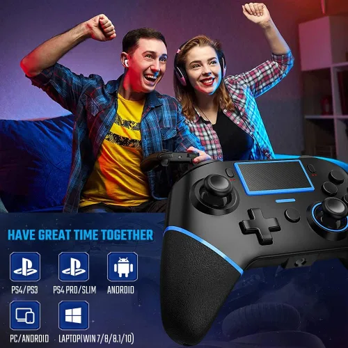 Vista 7 de Controlador inalámbrico para controladores de juego P4 Ibotomo con botón traseroTurbodoble vibracióncontrol de movimiento de 6 ejesconector