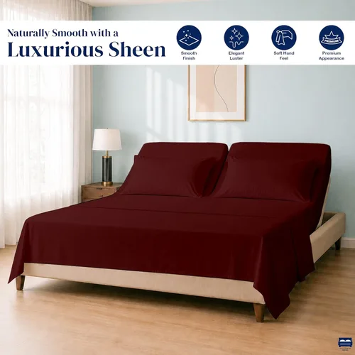 Vista 6 de Cottingon Juego de sábanas Queen de 4 piezas para camas ajustables, 100% algodón egipcio de 28 pulgadas, hojas flexibles para dormir con números