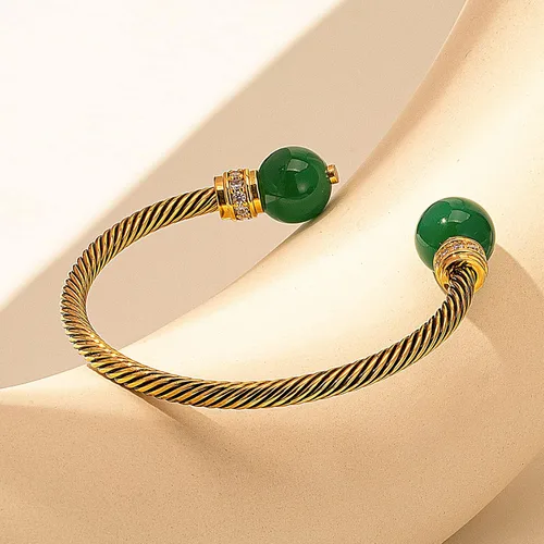 Vista 4 de C.Paravano Pulsera para mujer Pulsera chapada en oro Pulseras de cadena Pulseras de cuentas Pulsera de cuentas para mujer Pulsera de cristales