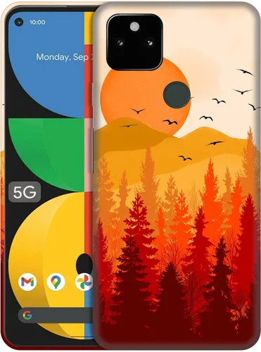 Vista 24 de GlamCase for Google Pixel 5a 5G, Pixel 5a Case - Basketball On Fire Printed Cute Slim Fit Hard Plastic Protective Designer Back Phone Case/Cover for