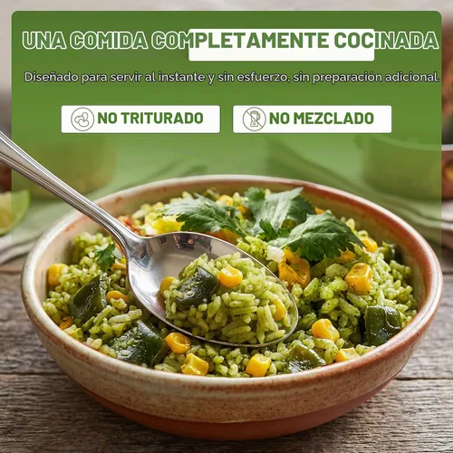 Vista 7 de San Miguel Microondas Poblano Arroz Maíz, 0.35 oz Proteína Arroz poblano con maíz • Caldo de huesos • Aceite de aguacate • 0.35 oz de proteína • Sin