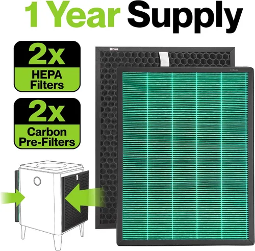 Vista 8 de Durabasics Replacement Compatible with 400/400S Airmega Max 2, High Performance HEPA and Activated Carbon Filter for Air Purifier, 2-Pack