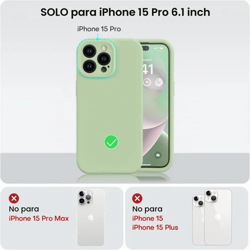 Vista 5 de Vooii Funda compatible con iPhone 15 Pro, silicona líquida Defender mejorada, [protección mejorada de la cámara]