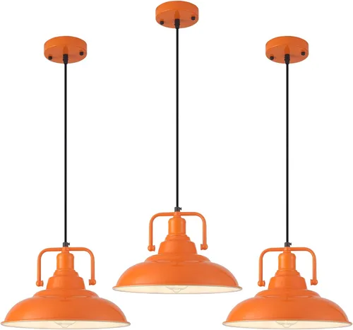 Vista 18 de Paquete de 1 lámpara colgante negra de 12.5 pulgadas, lámpara colgante de granja, iluminación colgante industrial, luces colgantes de cocina, luces