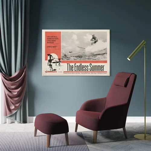 Vista 4 de Póster de película retro de verano sin fin, pósteres e impresiones artísticas de pared para sala de estar, dormitorio, decoración de 12 x 18