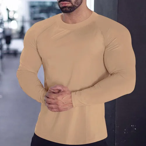 Vista 85 de Camisas de compresión atléticas de manga larga para hombre, capa base, camisa de entrenamiento atlético, camisas de compresión, camisetas deportivas