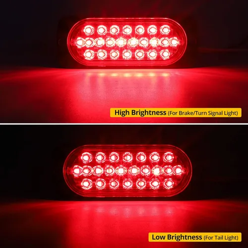 Vista 4 de Partsam 4 luces LED blancas de 4.4 pulgadas, 24 luces LED laterales de remolque, IP67, carcasa de aluminio, impermeable, para montaje en superficie